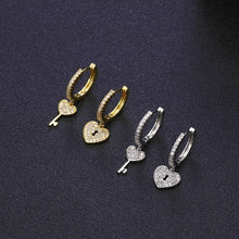 Load image into Gallery viewer, A Key to my Heart Hoop Earrings