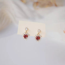 Load image into Gallery viewer, Red Heart Stud Earrings