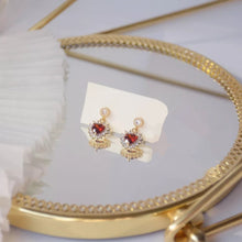 Load image into Gallery viewer, Red Heart Stud Earrings