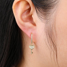 Load image into Gallery viewer, A Key to my Heart Hoop Earrings