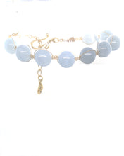 Load image into Gallery viewer, Angelite Braided Yellow Gold Bracelet