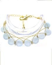 Load image into Gallery viewer, Angelite Yellow Gold Figure 8 Bracelet