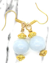 Load image into Gallery viewer, Angelite Yellow Gold Norm Earrings