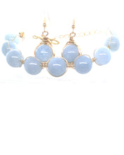 Load image into Gallery viewer, Angelite Braided Yellow Gold Set