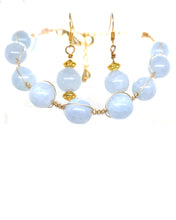 Load image into Gallery viewer, Angelite Braided Yellow Gold Set