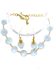 Load image into Gallery viewer, Angelite Braided Yellow Gold Set