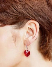 Load image into Gallery viewer, Aurora Borealis Heart Dangly Earrings