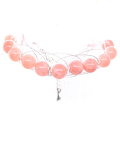 Load image into Gallery viewer, Pink Jade Figure 8 Silver/Gold Color Bracelet
