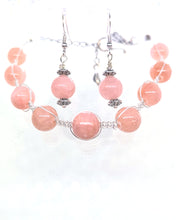 Load image into Gallery viewer, Pink Jade Braided Gold/Silver Color Set