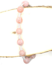 Load image into Gallery viewer, Natural Sunstone Pink Jade 10 mm braided bracelet