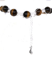 Load image into Gallery viewer, Tiger-eye Silver Braided Bracelet