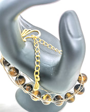 Load image into Gallery viewer, Tiger-Eye Figure 8 Eternity Gold in Color Bracelet