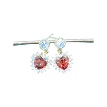 Load image into Gallery viewer, Red Heart Stud Earrings