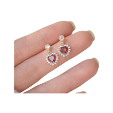 Load image into Gallery viewer, Red Heart Stud Earrings
