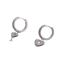 Load image into Gallery viewer, A Key to my Heart Hoop Earrings