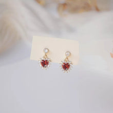 Load image into Gallery viewer, Red Heart Stud Earrings
