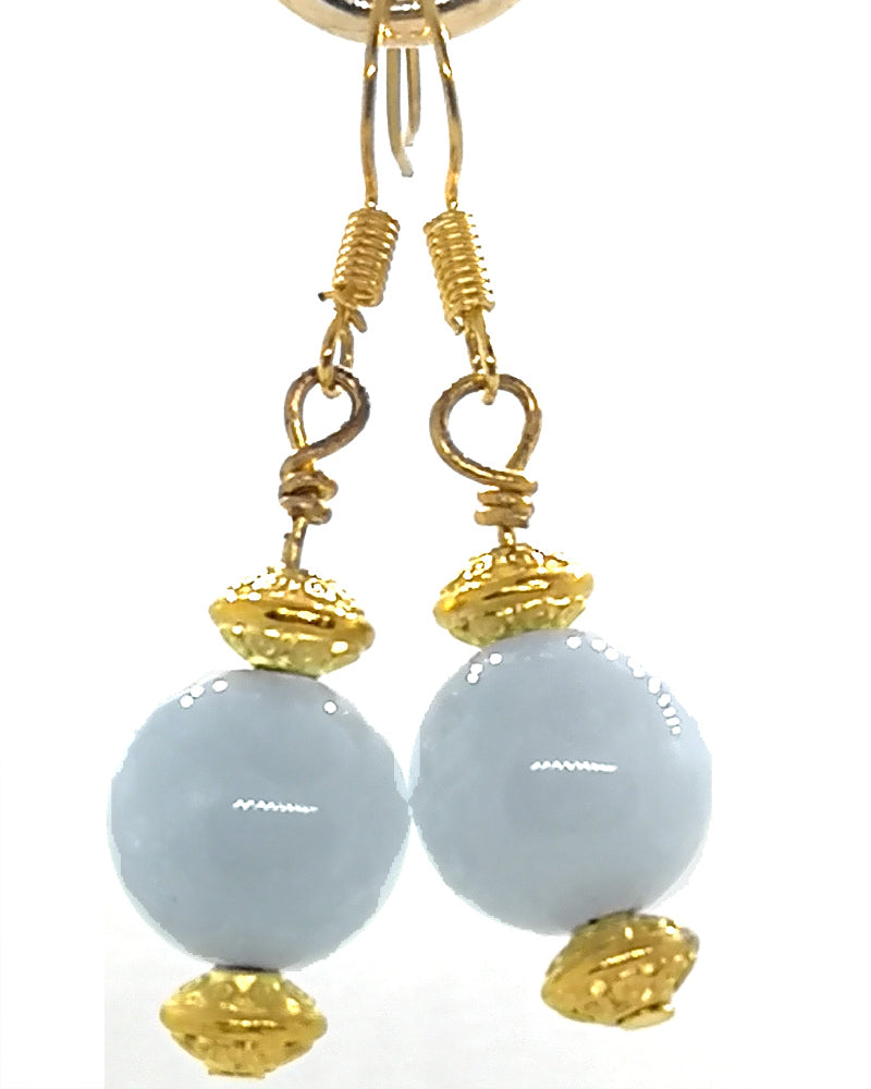 Angelite Yellow Gold Norm Earrings