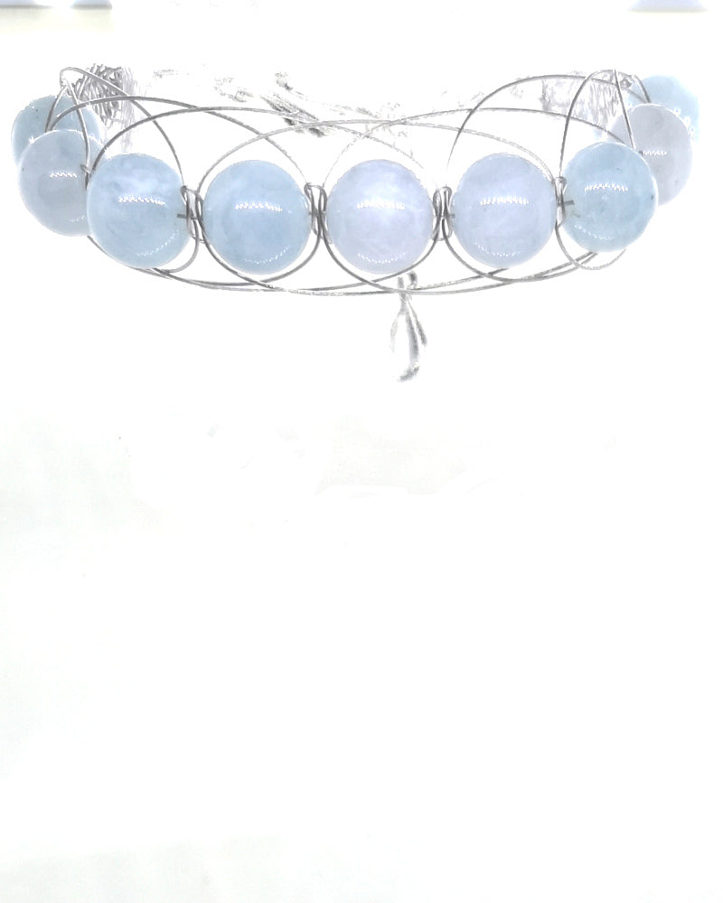 Angelite Silver Figure 8 Bracelet