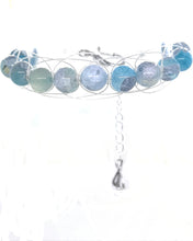 Load image into Gallery viewer, Blue Dragon Veins Figure 8 Silver Bracelet
