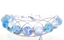 Load image into Gallery viewer, Blue Dragon Veins Figure 8 Silver Bracelet
