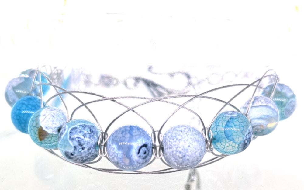 Blue Dragon Veins Figure 8 Silver Bracelet