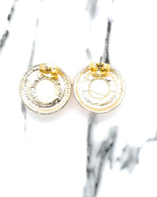 Load image into Gallery viewer, Marble Agate Gold Stud Earrings
