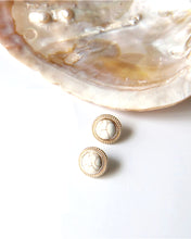 Load image into Gallery viewer, Marble Agate Gold Stud Earrings
