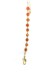 Load image into Gallery viewer, Orange Crackled 10 mm Agate Braided Bracelet
