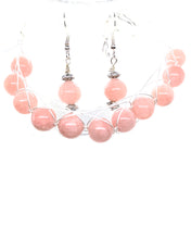 Load image into Gallery viewer, Pink Jade Figure 8 Silver/ Gold Color Set
