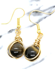 Load image into Gallery viewer, Natural Tiger-eye Nest-Wrap Earrings
