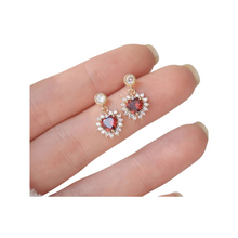 Load image into Gallery viewer, Red Heart Stud Earrings
