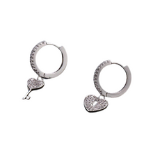 Load image into Gallery viewer, A Key to my Heart Hoop Earrings
