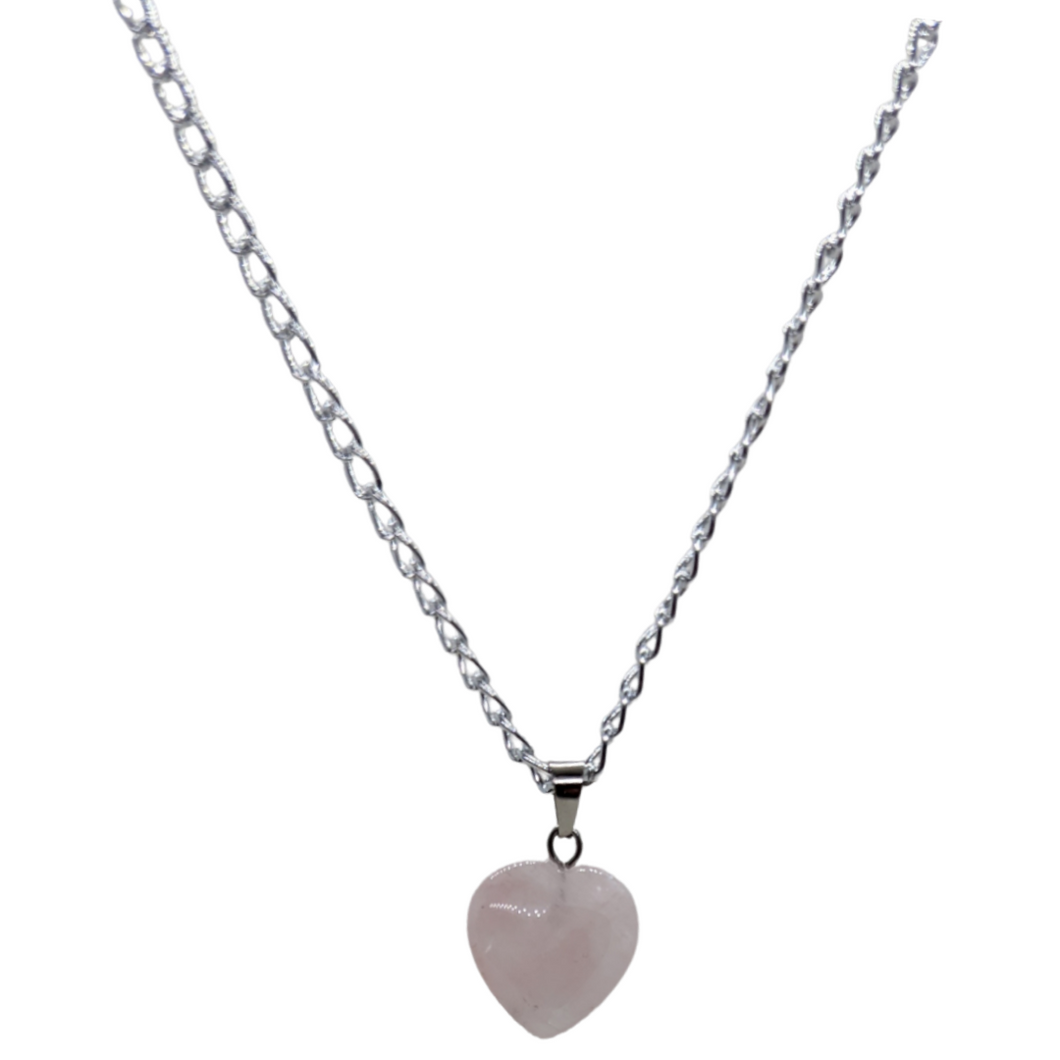 Pink Jade Heart Necklace